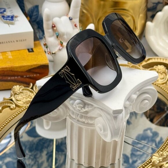 🆕 CARTIER 🧿 NWOT CT0434 Double C Square Sunglasses, Black Recycled Acetate - Picture 6 of 16